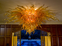 Flush Mounted Art Glass Crystal Chandelier
