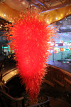 Large Red Art Glass Crystal Chandelier