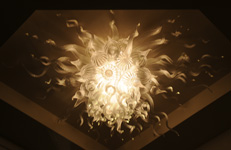 Flush Mounted Art Glass Crystal Chandelier