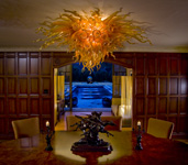 Flush Mounted Art Glass Crystal Chandelier
