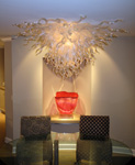 Flush Mounted Art Glass Crystal Chandelier