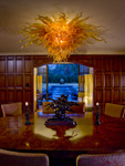 flush mounted art glass crystal chandelier