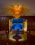 flush mounted art glass crystal chandelier