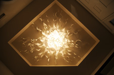 flush mounted art glass crystal chandelier