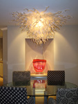 flush mounted art glass crystal chandelier